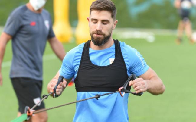 Yeray, en el entrenamiento del pasado día 22 en Lezama