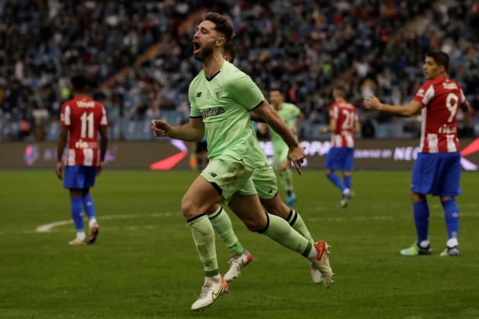 Yeray celebra el gol ante el Atlético de Madrid en la semifinal de la Supercopa.