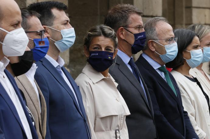 El presidente de la Xunta de Galicia, Alberto Núñez Feijóo, y la vicepresidenta segunda del Gobierno, Yolanda Díaz.