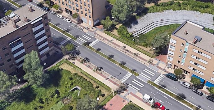 Recreación de la remodelación de la Avenida de la Ilustración, dentro del plan de supermanzanas de Zabalgana