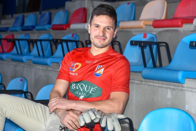 Andoni Errasti, antes de un entrenamiento en Tabira.