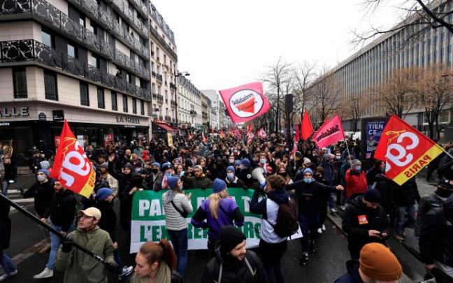 Manifestantes, en la protesta contra Zemmour. Manifestantes, en la protesta contra Zemmour.