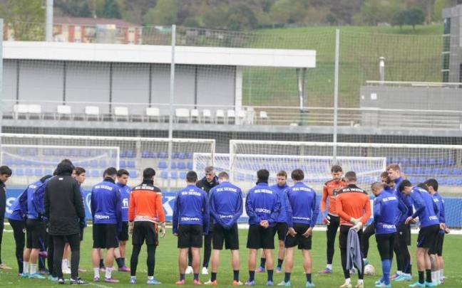 Entrenamiento de la Real, este viernes, en Zubieta