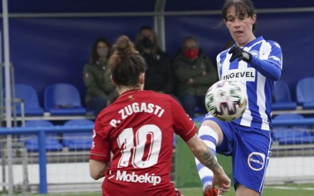 Zugasti, durante un partido contra el Alavés Gloriosas. Zugasti, durante un partido contra el Alavés Gloriosas.