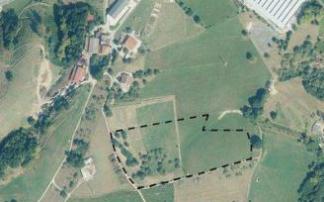 Señalada con línea discontinua, la hectárea de Oikia donde se instalarán los paneles solares. Foto: N.G.